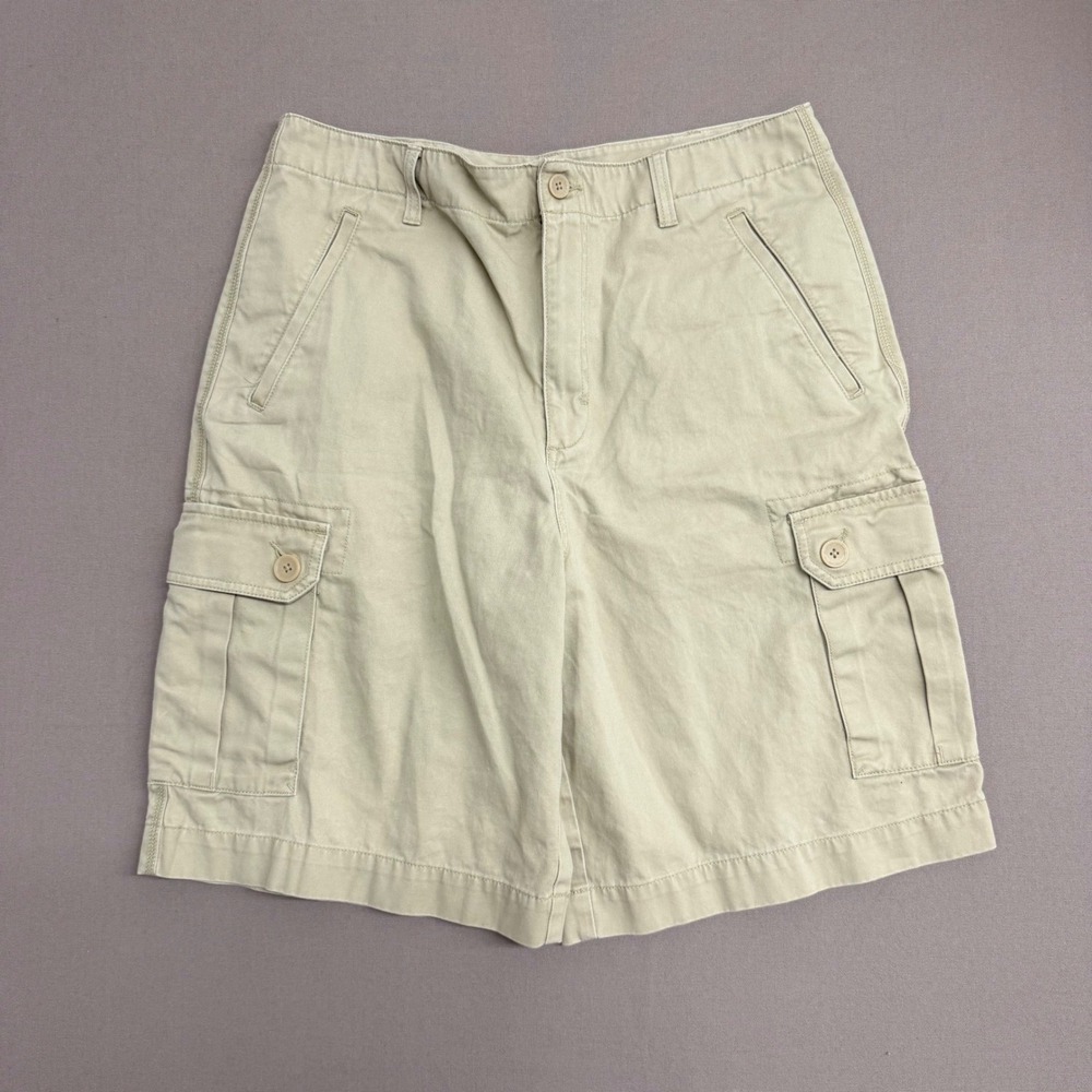Structure Mens Cargo Shorts Khaki Tan 100% Cotton Size 34 Utility Outdoor Casual